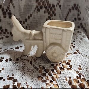 Vintage Donkey Pulling Cart Planter